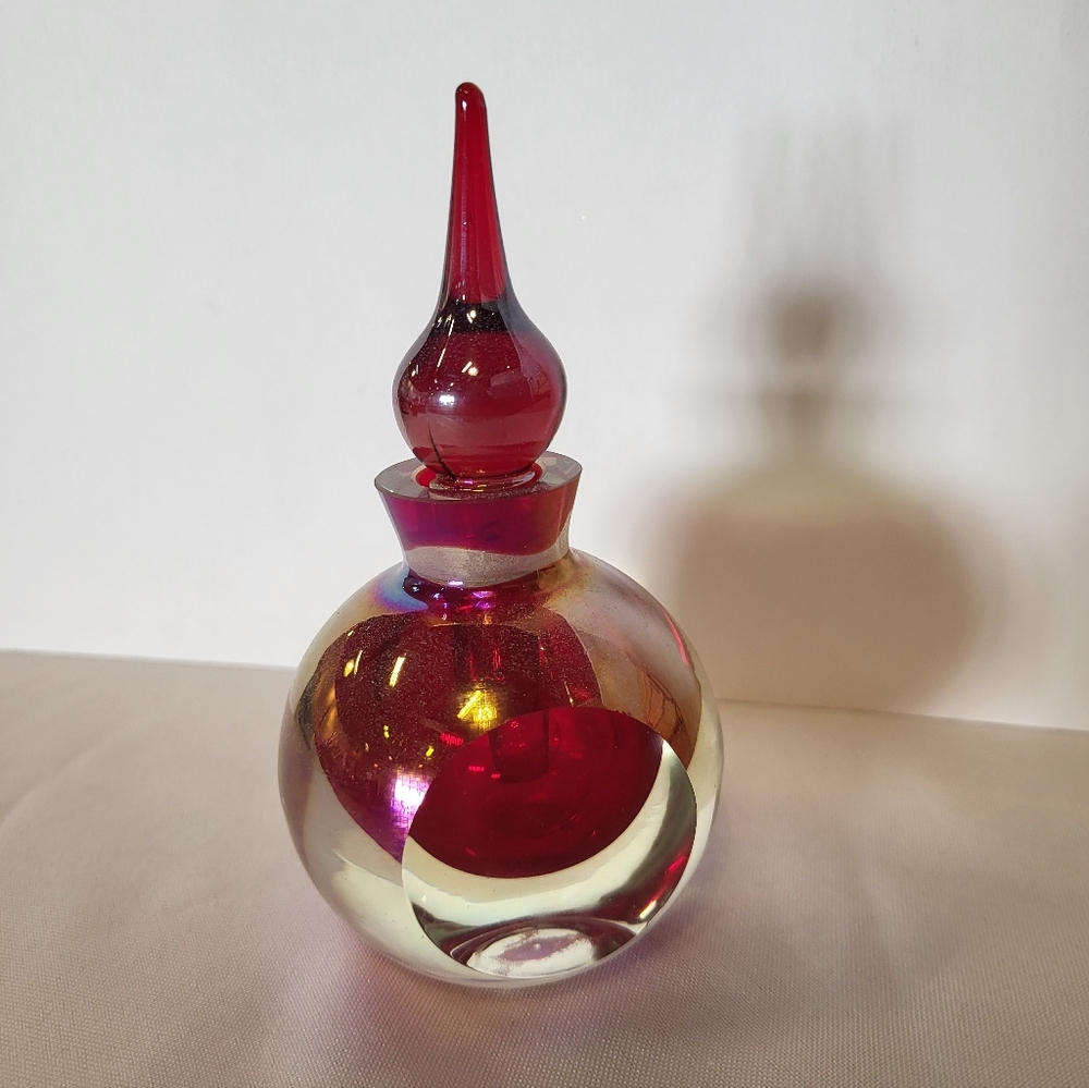 Red Glass Perfume Bottle